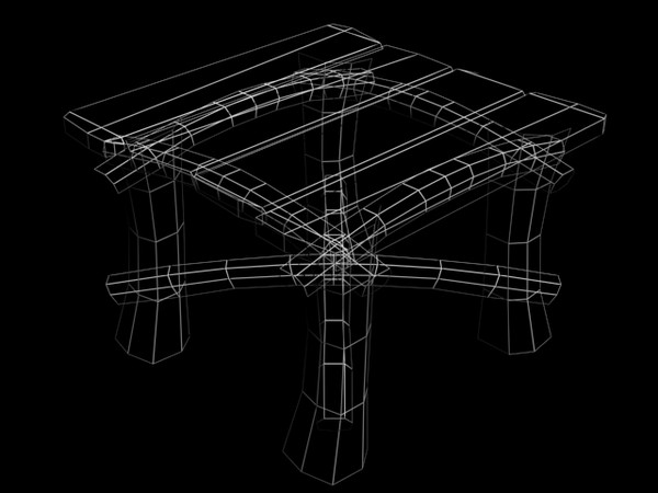 3dsmax table squarish - Wooden Table Squarish by CGHeight